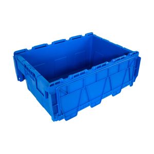 600x400x260mm Heavy Plastic Stackable Turnover Crate with Lid Custom Logo