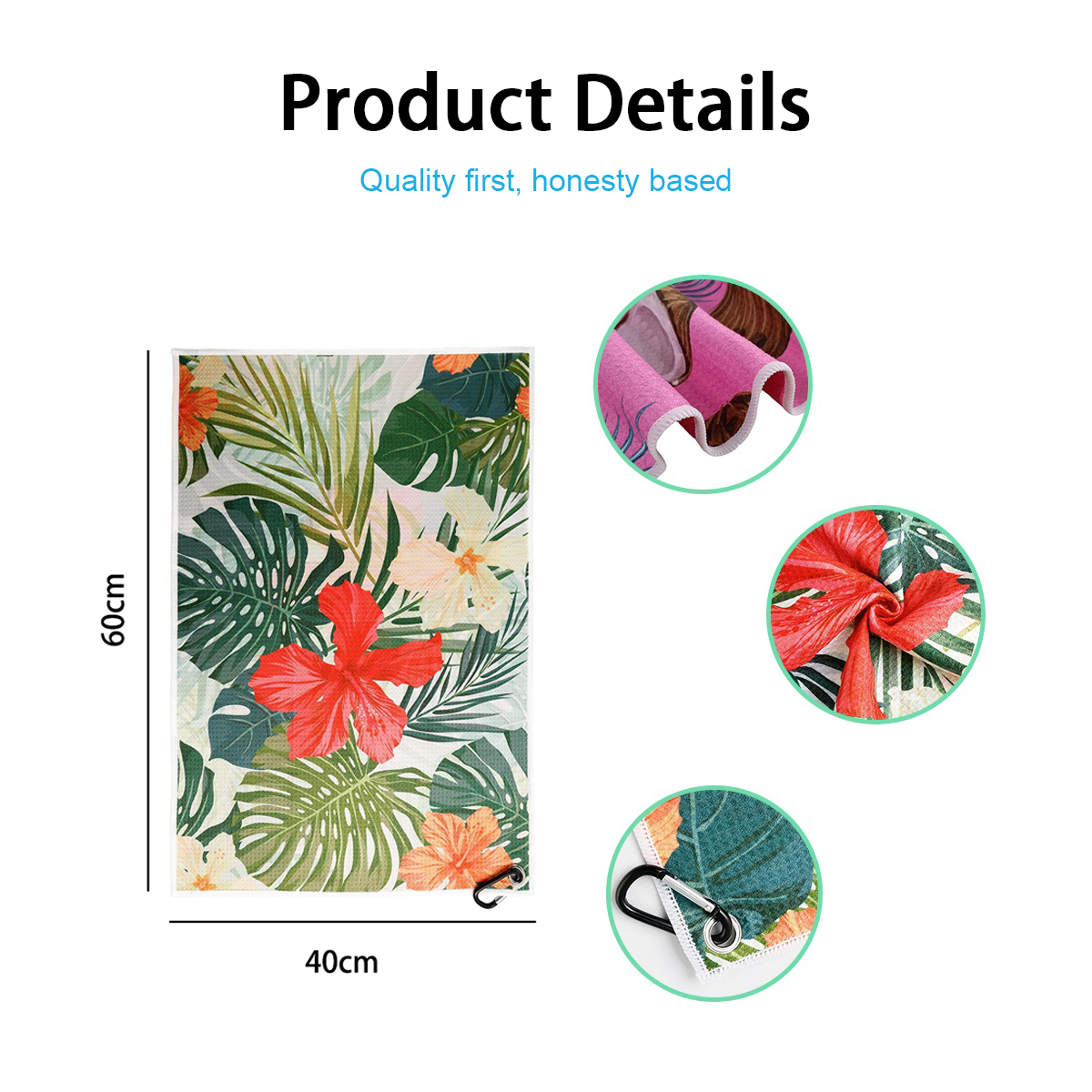 Wholesale Personalized Designs High Quality Material Custom Printed Microfiber Waffle Weave Waffle Golf Towel