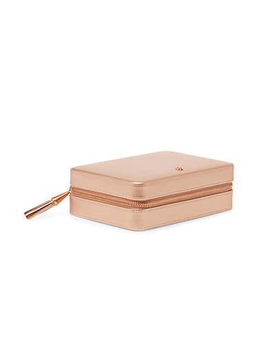 Lady PU Leather Ring Necklace Packaging Box Organizer Case Custom Logo Printed