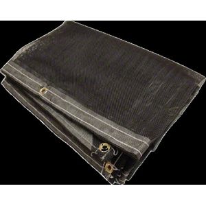 Heavy Duty PVC Mesh Fabric Black Seamless Ripstop 10 Oz Polypropylene Asphalt