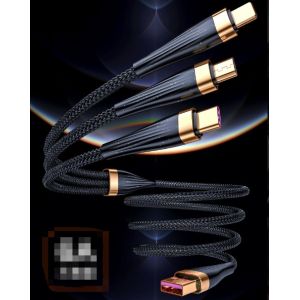 3-in-1 Sparkle USB Charging Cable, Braided TPE 1.25m/2m - Compatible with iPhone