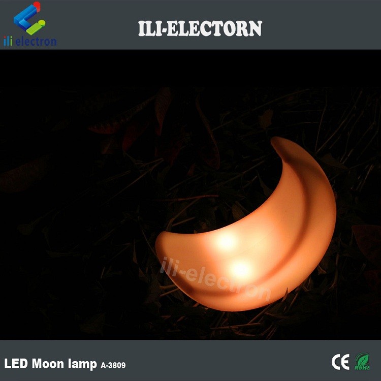 illuminated moon shaped led table lamp
