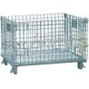 Durable Recyclable Galvanized Wire Container Storage Cages Foldable With Side for sale