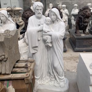 Wholesale Marble Holy Family Sculpture Virgin Mary Saint St. Joseph Statues Catholic Religious White Stone Carving Life Size from china suppliers