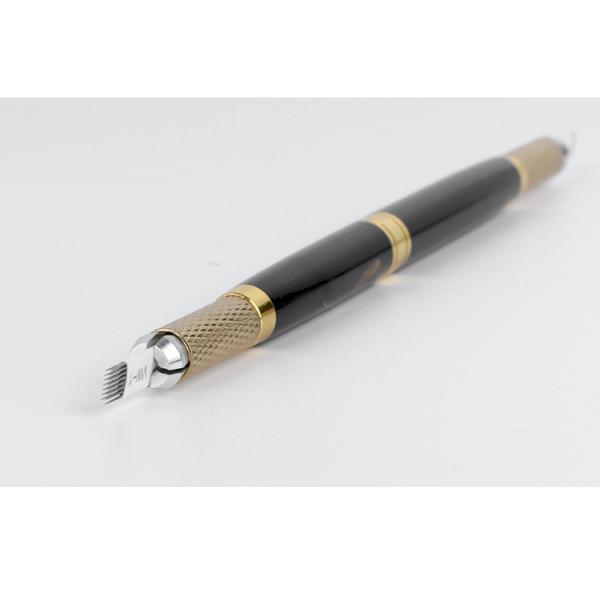 Black Multifunctional Microblading Eyebrow Tattoo Pen Double Heads 30G OEM