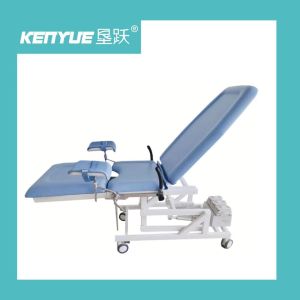 Bule Color Electric 3 Fcuntion Delivery Bed 90cm Metal Multifunction Gynecologic