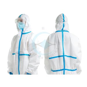 China White Non Woven Isolation Gown , Disposable Medical Coverall With Hood on sale