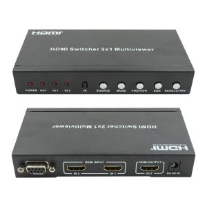 225MHz HDMI Quad Screen Splitter HDMI 2x1 Multiviewer With PIP 2 In 1 Out