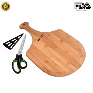 Wholesale High-Grade Pizza Peel Pizza Paddle with Pizza Scissors Cutting Board for Cheese, Meat &amp; Veg from china suppliers
