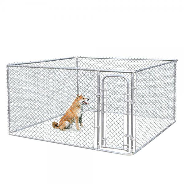 Large outdoor galvanized cheap chain link dog kennel 7.5x13x6ft(2.3x4x1.8m) 2.3mm wire diameter