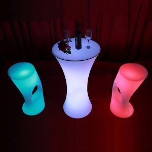 Wholesale IP 65 PE plastic Garden RGB led illuminated cocktail bar table for Party and event from china suppliers