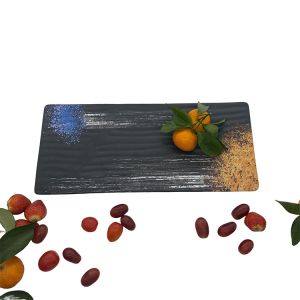 Rectangle Melamine Camping Plates Set Smooth With Galaxy Pattern