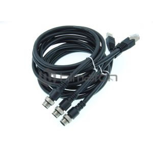 4 Pairs Shielded Ethernet Cable , PVC Flexible RJ45 To M12 M12 D Coded Cable