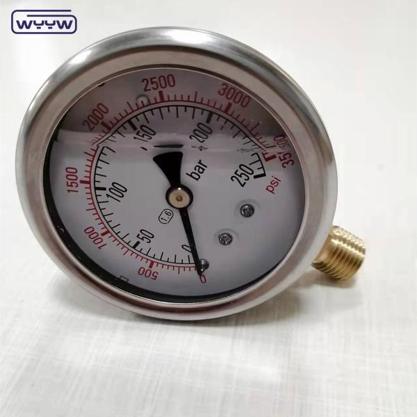 Liquid Pressure gauge Qingdao Ningbo export 0-350 bar manometer