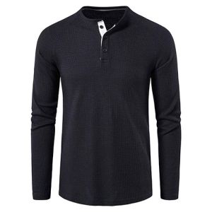 Spring And Autumn 95% Polyester Solid Long Sleeve Round Collar T-Shirt For Men