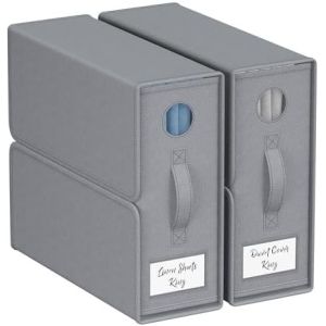 Sheet Organizers And Storage, 4-Pack, Queen/King Size (Grey), Bed Sheet