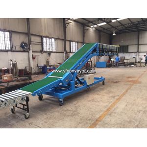 Container Loading Unloading Conveyor with 7.2m flexible powered roller conveyor