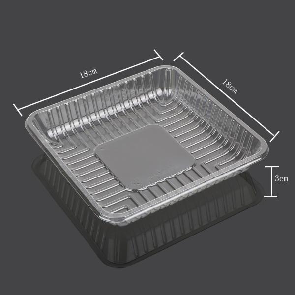 Square Transparent 18*18*3cm PET Plastic Tray