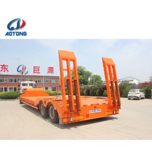 2 Axles 3 Axle 4 Axle Heavy Duty Hydraulic Low Loader Semi Trailer for Heavy