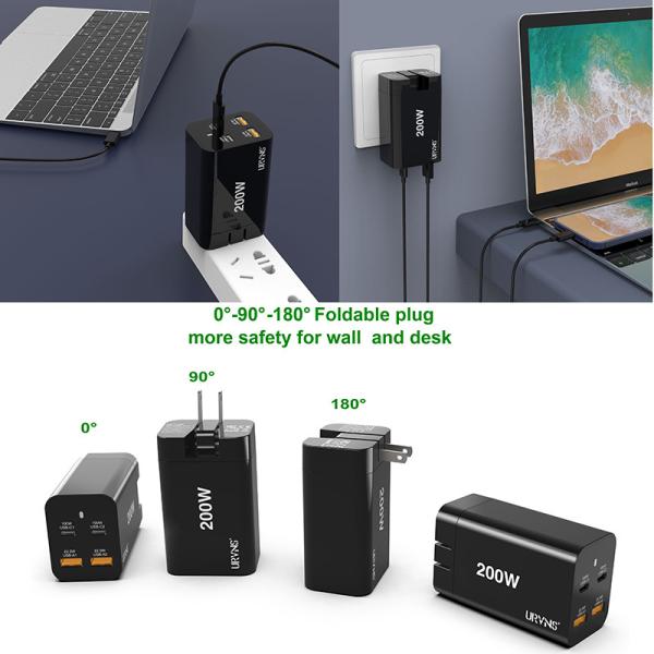PD 100W GaN USB C Wall Charger 4-Port PPS 65W 45W QC5 Super Fast Charging Adapter