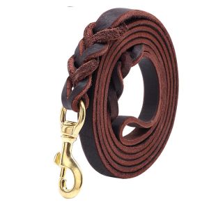 leather slip lead for dogs Training 4/6 ft Length 3/5 inch Width for Medium and