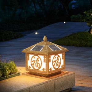 50000 Hours Working Lifetime Aluminum Solar Post Light for Outdoor Main Gate