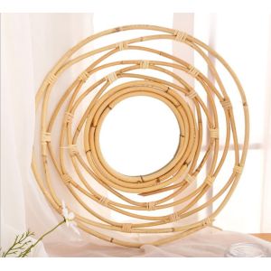 Natural Handmade Decorative Wall Rattan Mirror Modern Luxury home decorations