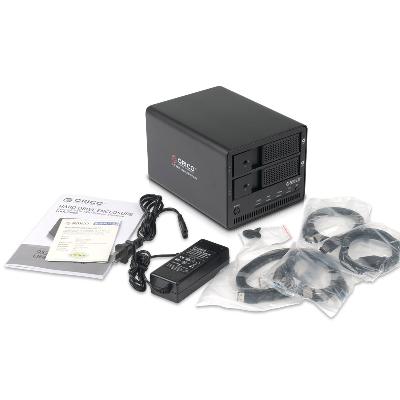 ORICO 9528RUSI3-BK Aluminum Super speed 2 Bay Hard Disk Drive Case to 3.5inch