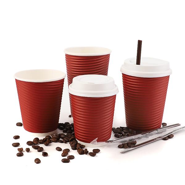 8oz Ripple Disposable Coffee Paper Cup Biodegradable