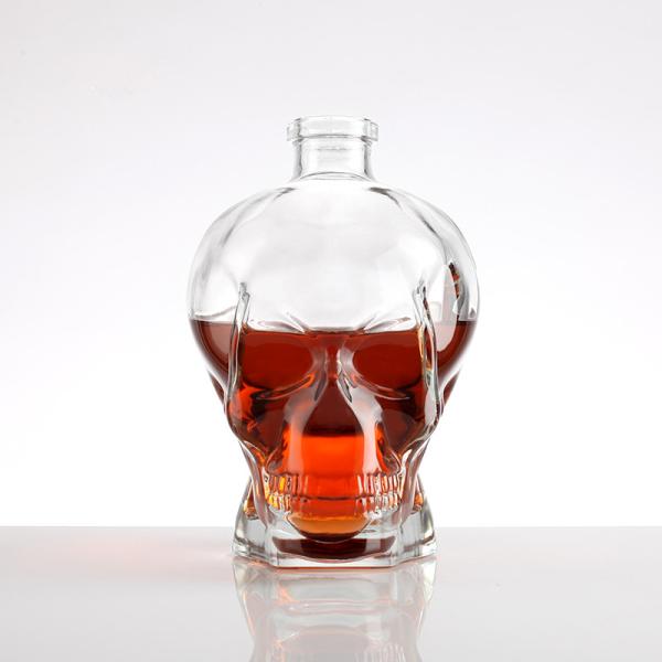 Custom Shape Liquor Decanter Skull Bottle for Vodka Whisky Wine Accessory from