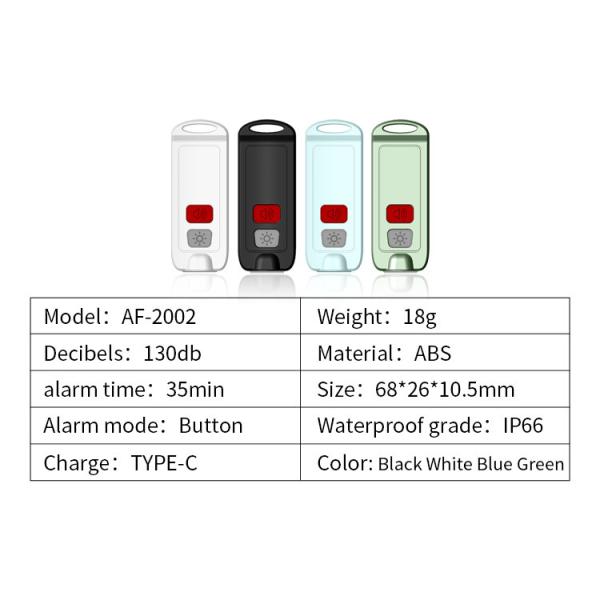 Rape Alarm Defensa Personal Alarm Women Panic Alarma 130db Emergency Weapons Led Flashlight Self Defense Keychain