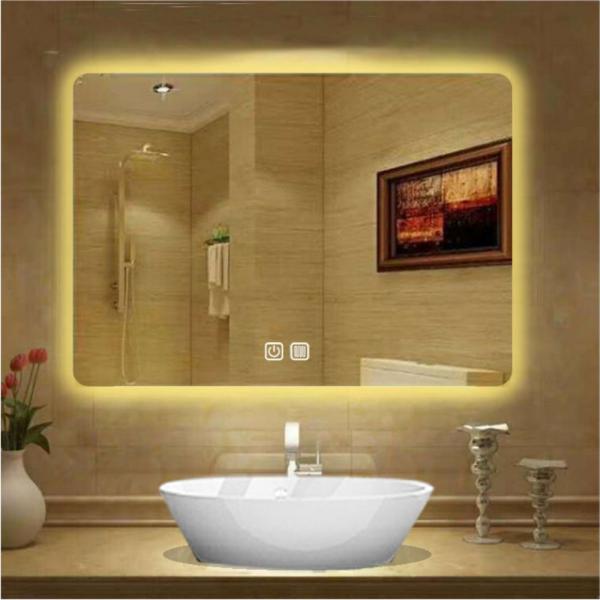 Customized Size LED Bathroom Mirror Light for Frameless Wall and Smart Touch Screen