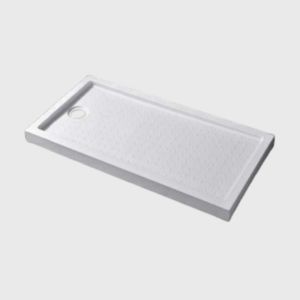 Pure Resin Corner Shower Base Single Threshold 3 Wall Alcove Shower Tray 60 x 32