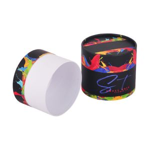 Black Circular Cardboard Paper Tube CMYK Printing Recyclable For Tea Packaging