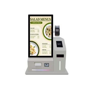 Wholesale 24inch Desktop WIFI Cash/NFC Online Payment LCD Touch Screen Kiosk Multi-touch Capacitive Display with Printer POS Stand for KFC MacDonalds Restaurant from china suppliers