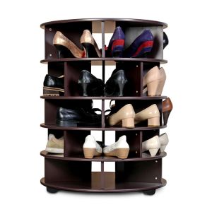 60cm Diameter Entryway Rotating Shoe Rack With Moving Wheels