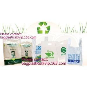 En13432 certified compostable bag on roll, 100% Compostable Vest Carrier Plastic