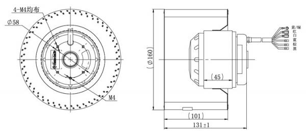 8 Inch Ventilation Fan, Forward Curved 1200m³/H Air Flow Centrifugal Blower