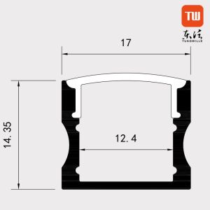 Extrusion Surface Mounted LED Profile Plastic Aluminum 6063 T5 Material