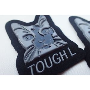 Custom Embossed 3D Awesome Hologram TPU High Frequency Label for garment ,bags