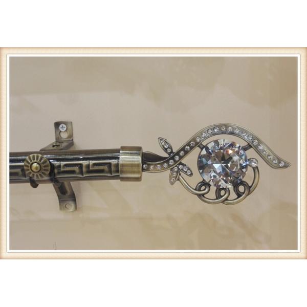 Classical delicate crystal zinc alloy curtain rod finials for home decoration