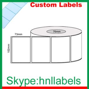 Wholesale Custom Thermal Label 102mmX73mm/1 Plain D/Therm Roll Permanent, 2000Lpr 76mm Core from china suppliers