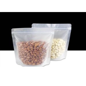 Food Grade Clear Stand Up Pouches Square Flat Bottom Side Gusset With Zip Lock