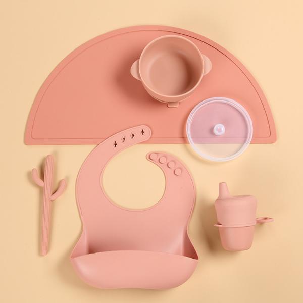 Quality FDA Approved 100% Silicone Weaning Set , Microwave Safe Baby Feeding Sets for sale
