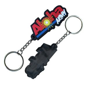 Letters Pattern Unbreakable 2D Soft PVC Keychain