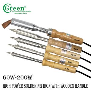 Wooden Handle Electric Soldering Iron , 200W Temperature Controlled Soldering