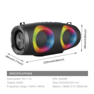 Customized 10W Portable Bluetooth Speaker Battery Powered With RGB Lights