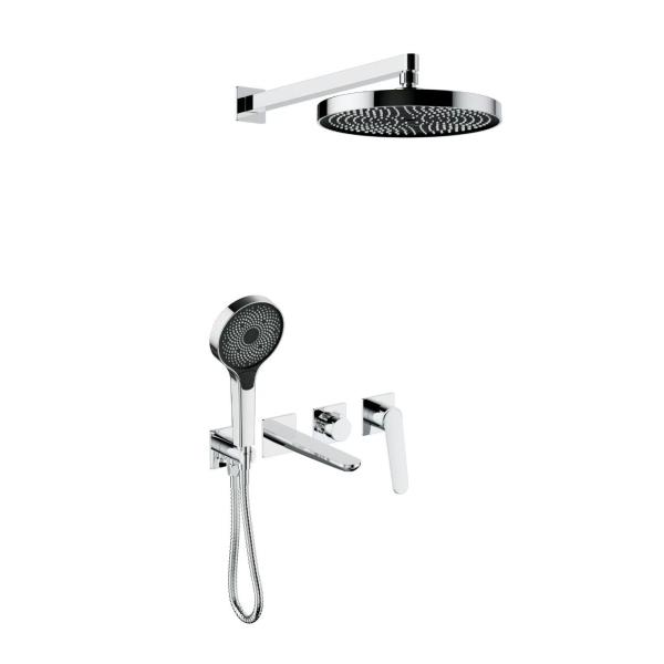 Quality Concealed Brass Shower Faucet System with Headshower and Hand Shower Complete Set for sale