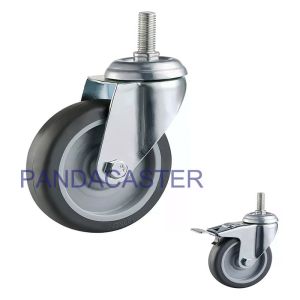 Thermoplastic Rubber Swivel Caster Wheels 4 Inch Institutional Castors