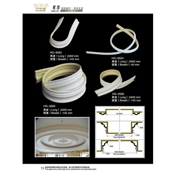 Customized Skirting Polyurethane Ceiling Cornice Mold Decorative PU Crown Moulding 2025 Polyurethane Architectural